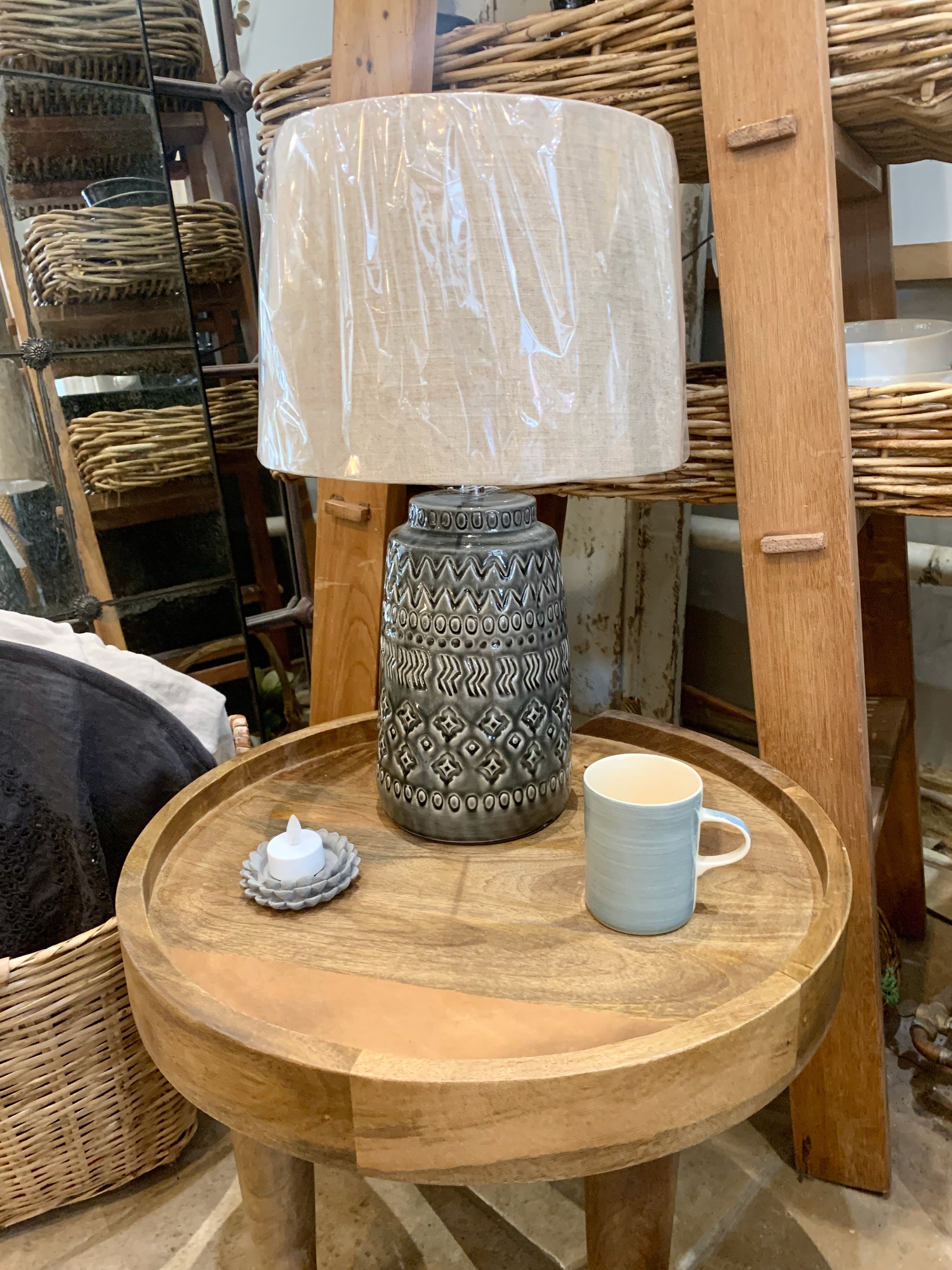 Dark Grey Ceramic Lamp