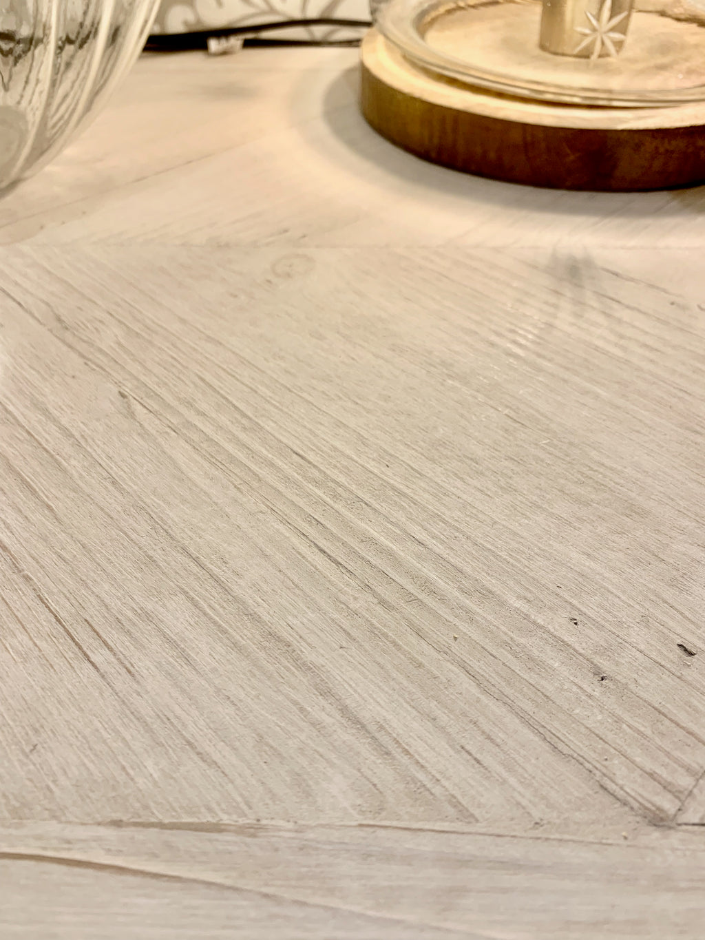 White Parquet Console Table