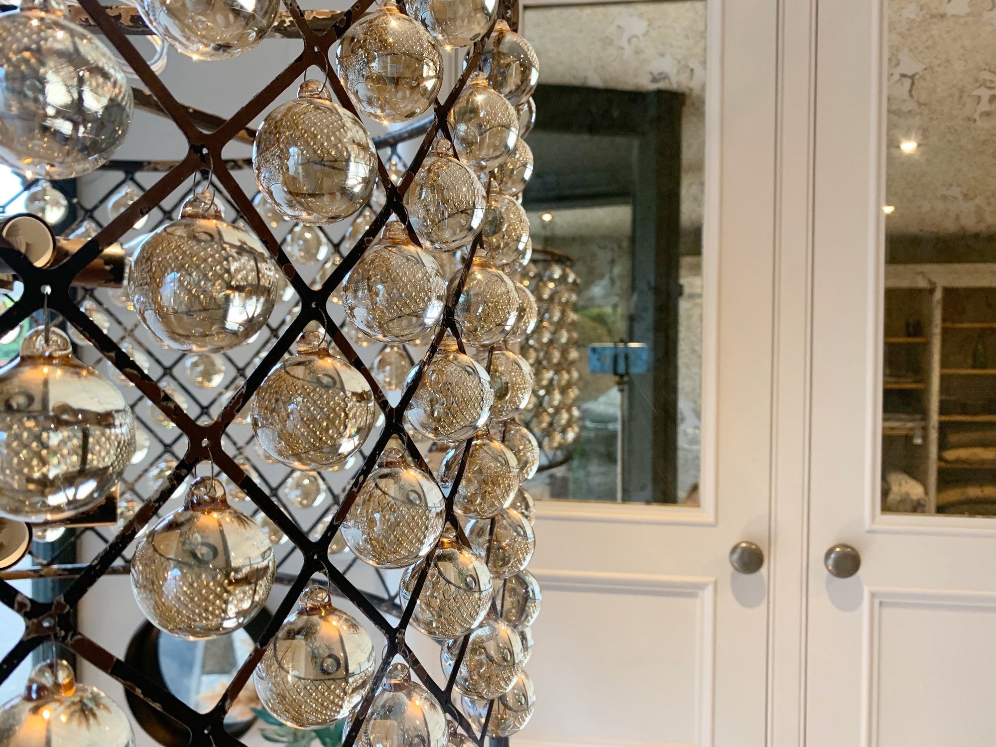 Rustic Amber Glass Chandelier