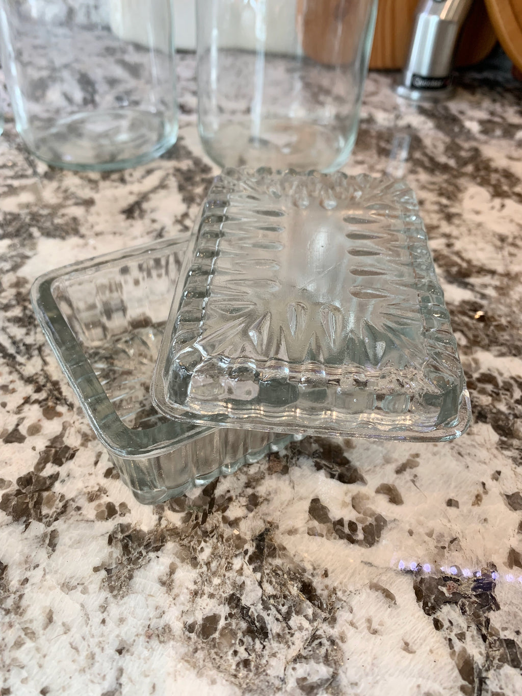 Small Glass Butter Dish