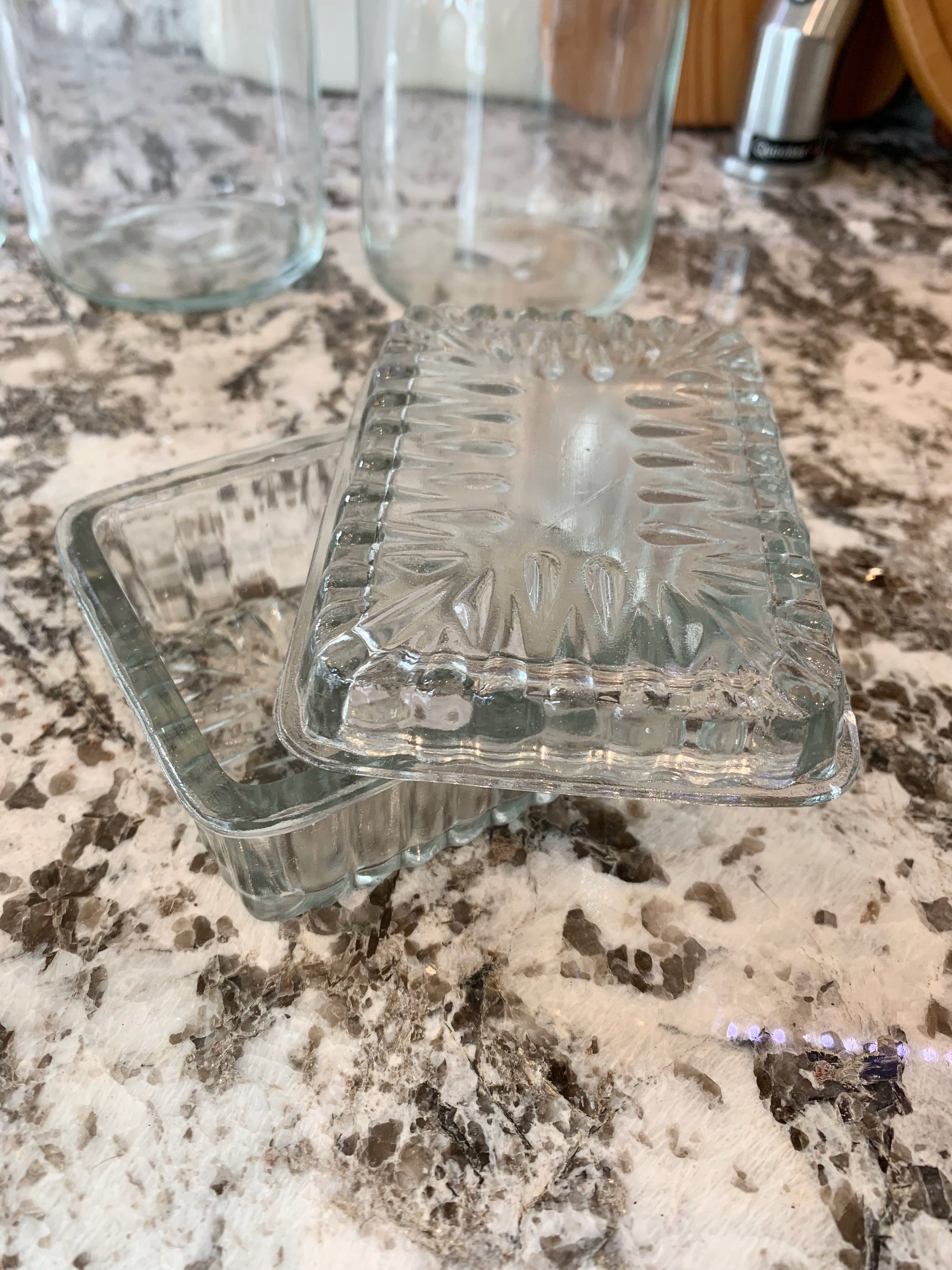 Small Glass Butter Dish