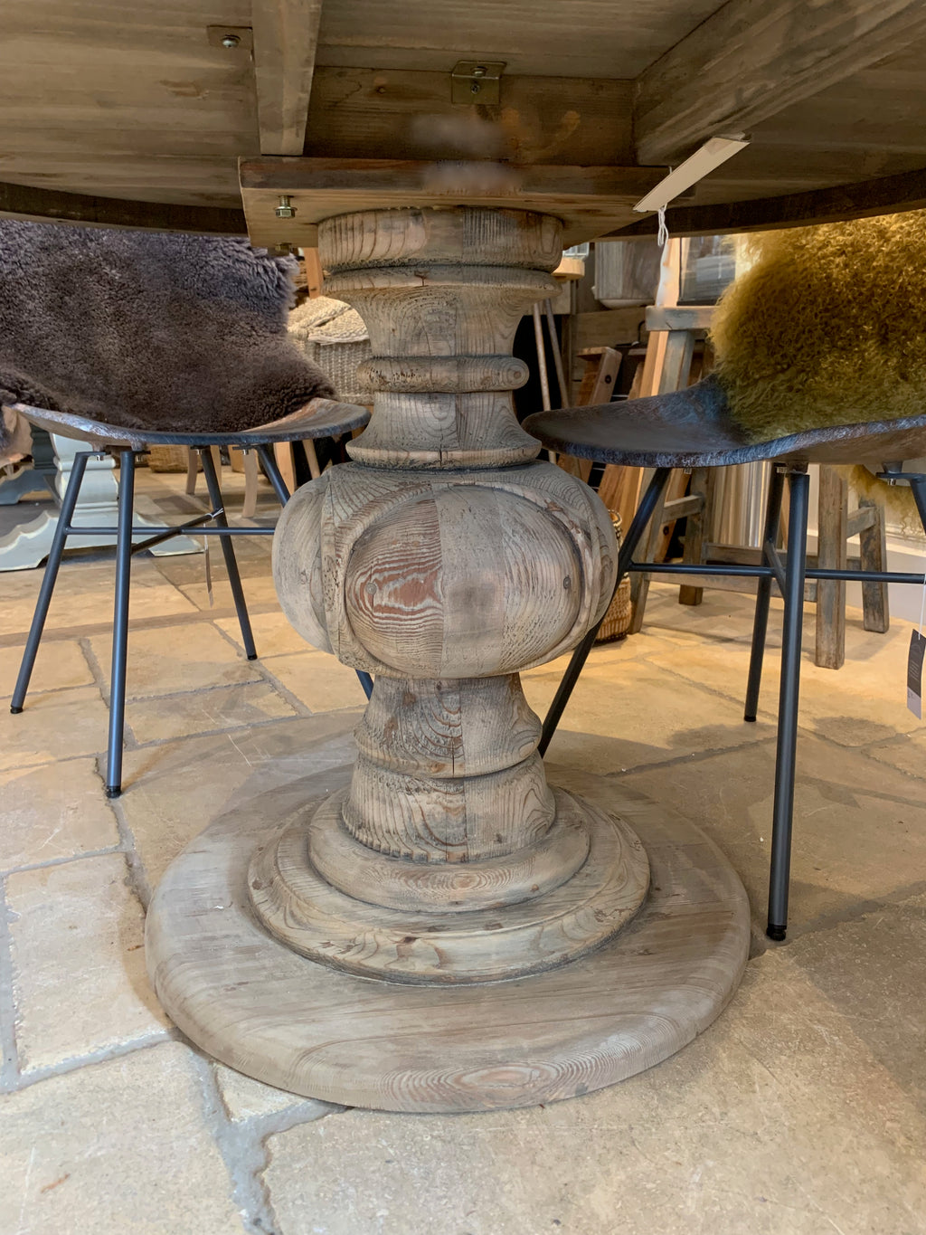Reclaimed Pine Round Table - Ex Display